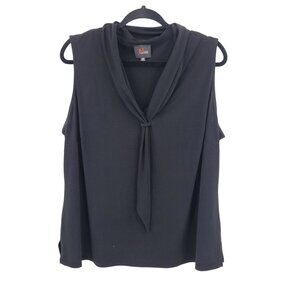 JM Studio Sleeveless Stretch Black Top Neck Tie Plus Size 2X Career Cocktail